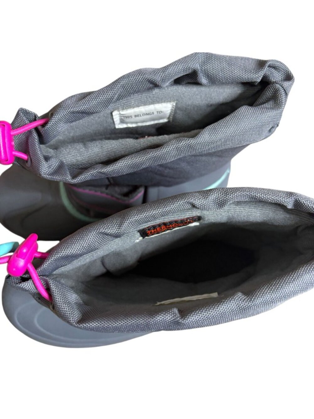Cat & Jack Snow Boots Size 3 Gray and Pink - Picture 6 of 6